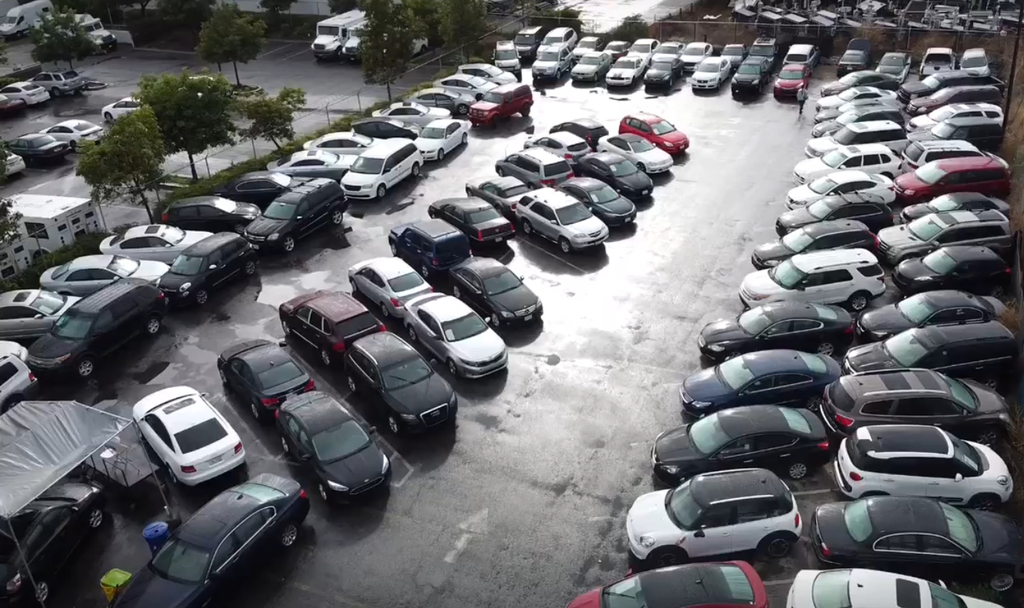 Drone shot of auction lot
